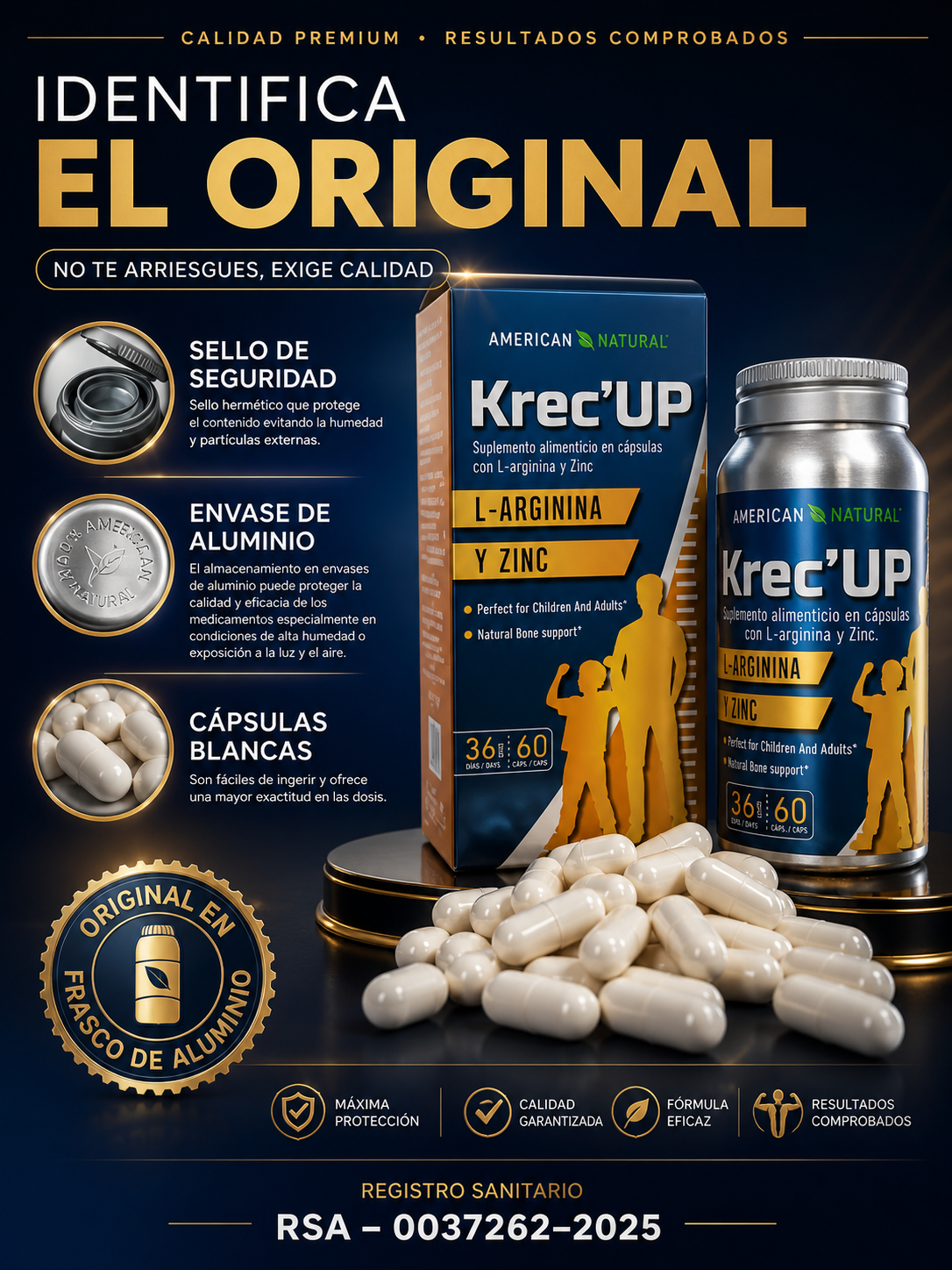 Krec Up 🌿 | Apoya el Crecimiento Saludable en Etapas Clave 📏   ⭐ 4.9 |+8  Reseñas  🌿 Complemento nutricional con L-Arginina y Zinc para apoyar el desarrollo  🔥 Más de 1.000 pedidos entregados en Colombia 📦 Alta demanda en las últimas semanas