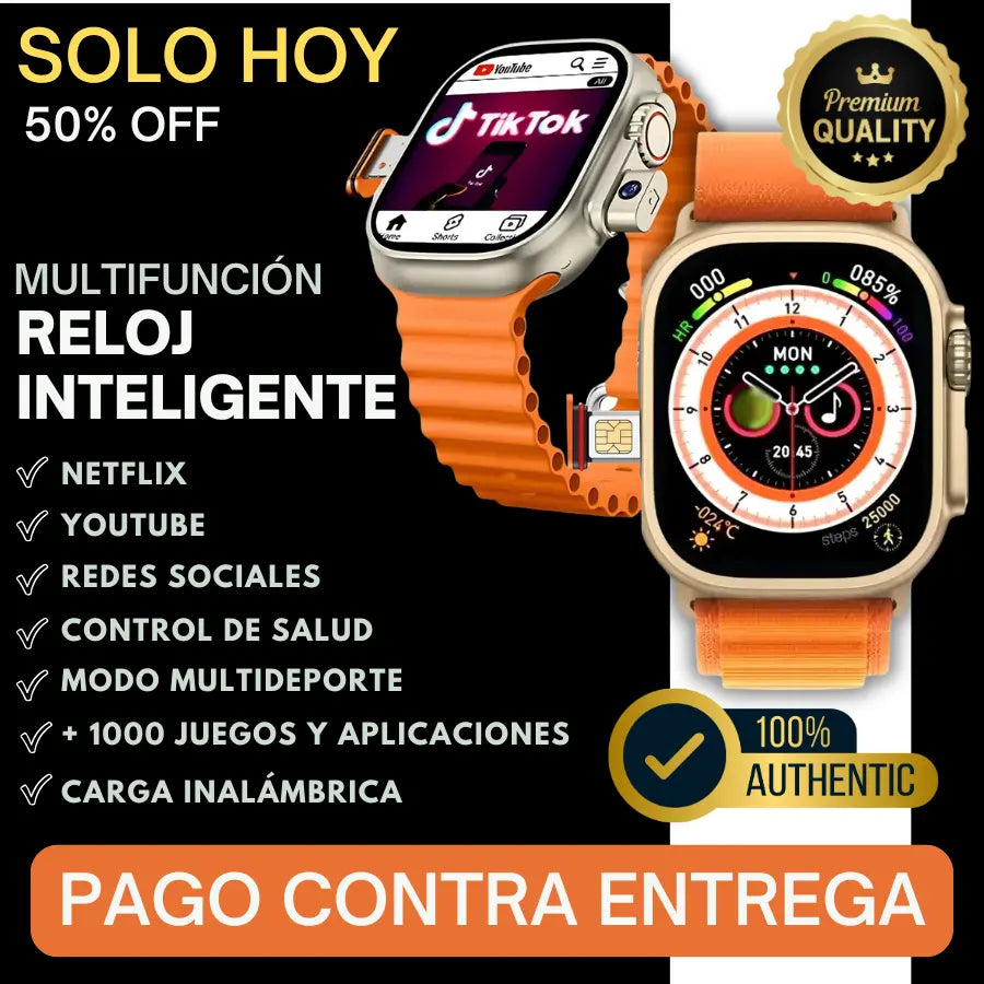 2 RELOJ INTELIGENTE - TEN UN MINI CELULAR EN TU MUÑECA + FUNCIONES EXCLUSIVAS DE CONTROL DE SALUD